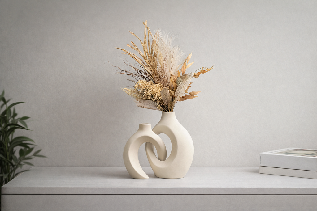 Nordische Keramikvase – Modernes 2er-Set