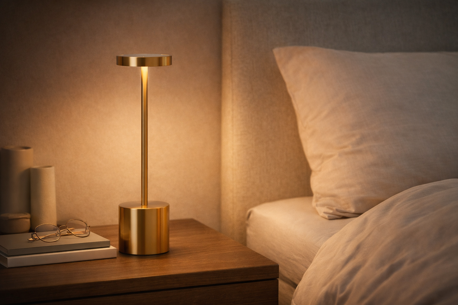 Kabellose LED-Tischlampe mit Touchsteuerung & 3 Lichtstufen