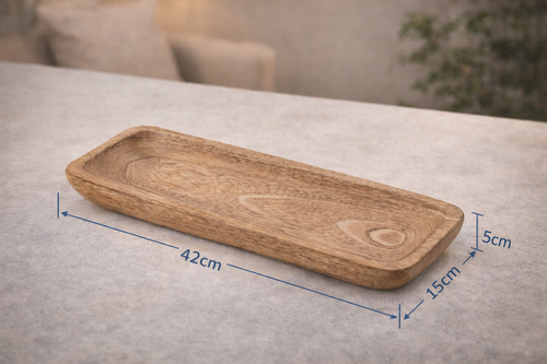 Dekoratives Holztablett – Zeitloser Akzent für Tisch & Sideboard